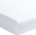 Elegance - Fitted Sheet - 100% Washed Cotton Percale - Cloud White
