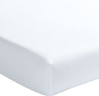 Elegance - Fitted Sheet - 100% Washed Cotton Percale - Cloud White