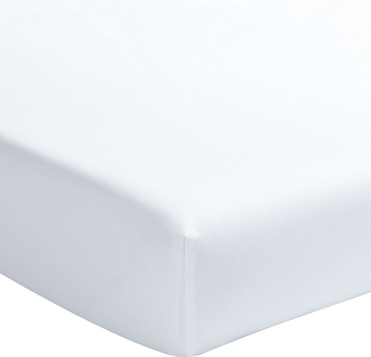 Elegance - Fitted Sheet - 100% Washed Cotton Percale - Cloud White