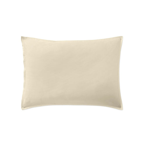 Taie D'Oreiller - 100% Percale De Coton Lavé 80 Fils - Ecru Naturel