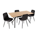 Velvet - Ensemble Repas Table + 4 Chaises En Velours - Naturel
