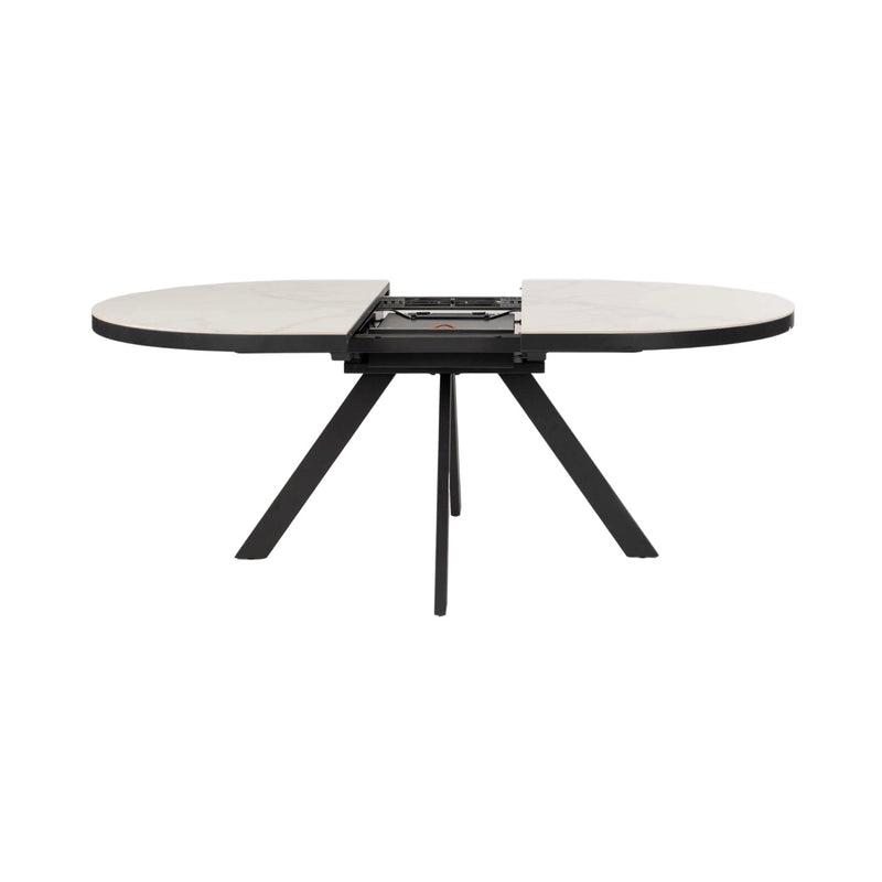 Velvet - Ensemble Table Ovale Céramique + 4 Chaises En Velours - Marbre Blanc