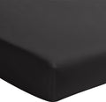 Fitted Sheet - 100% Washed Cotton Percale 200 Thread Count - Midnight Black