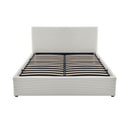 Tinali - Lit Coffre En Velours Côtelé + Sommier À Lattes - Beige