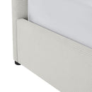 Tinali - Lit Coffre En Velours Côtelé + Sommier À Lattes - Beige