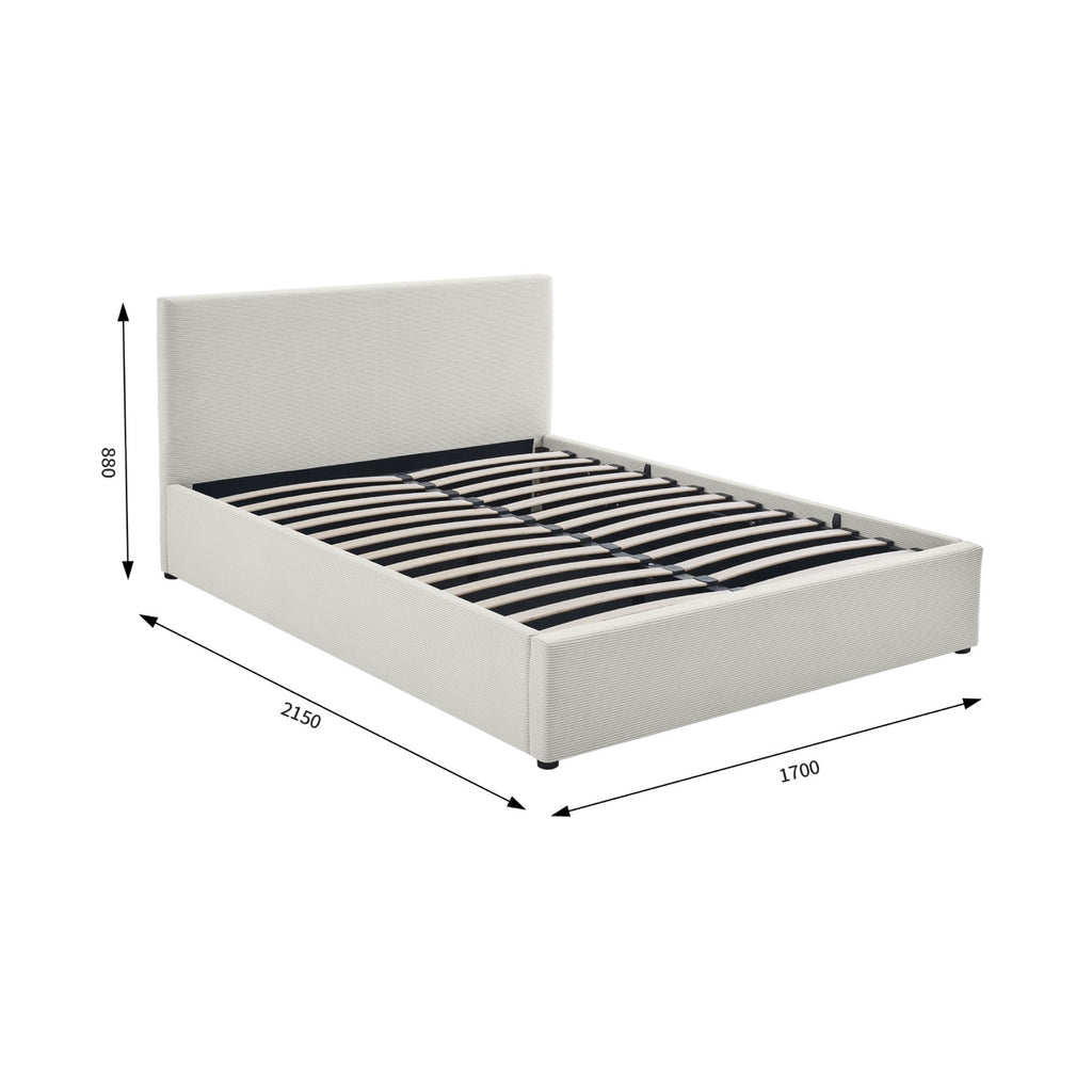 Tinali - Cama contenedor + somier de pana - Beige