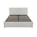 Tinali - Lit Coffre En Velours Côtelé + Sommier À Lattes - Beige