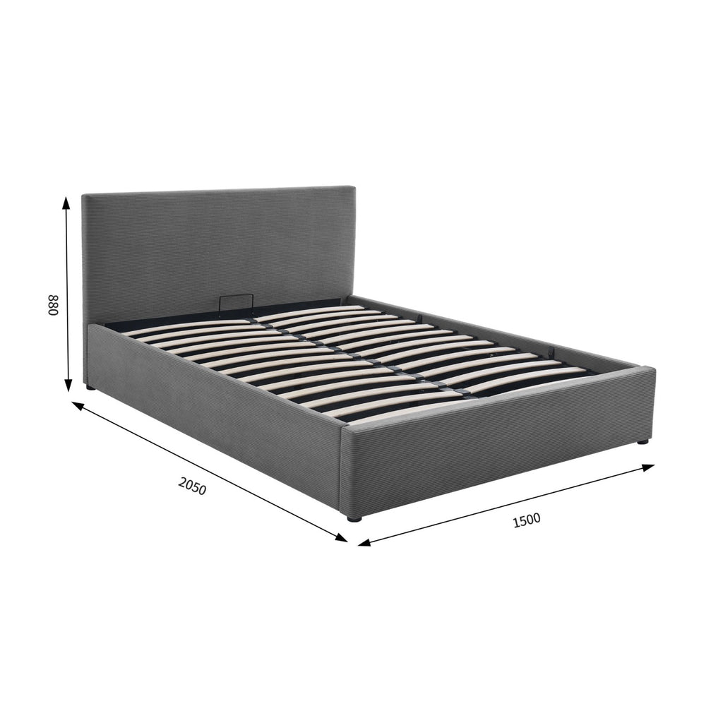 Tinali - Cama contenedor + somier de pana - Gris