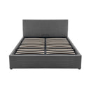 Tinali - Lit Coffre En Velours Côtelé + Sommier À Lattes - Gris