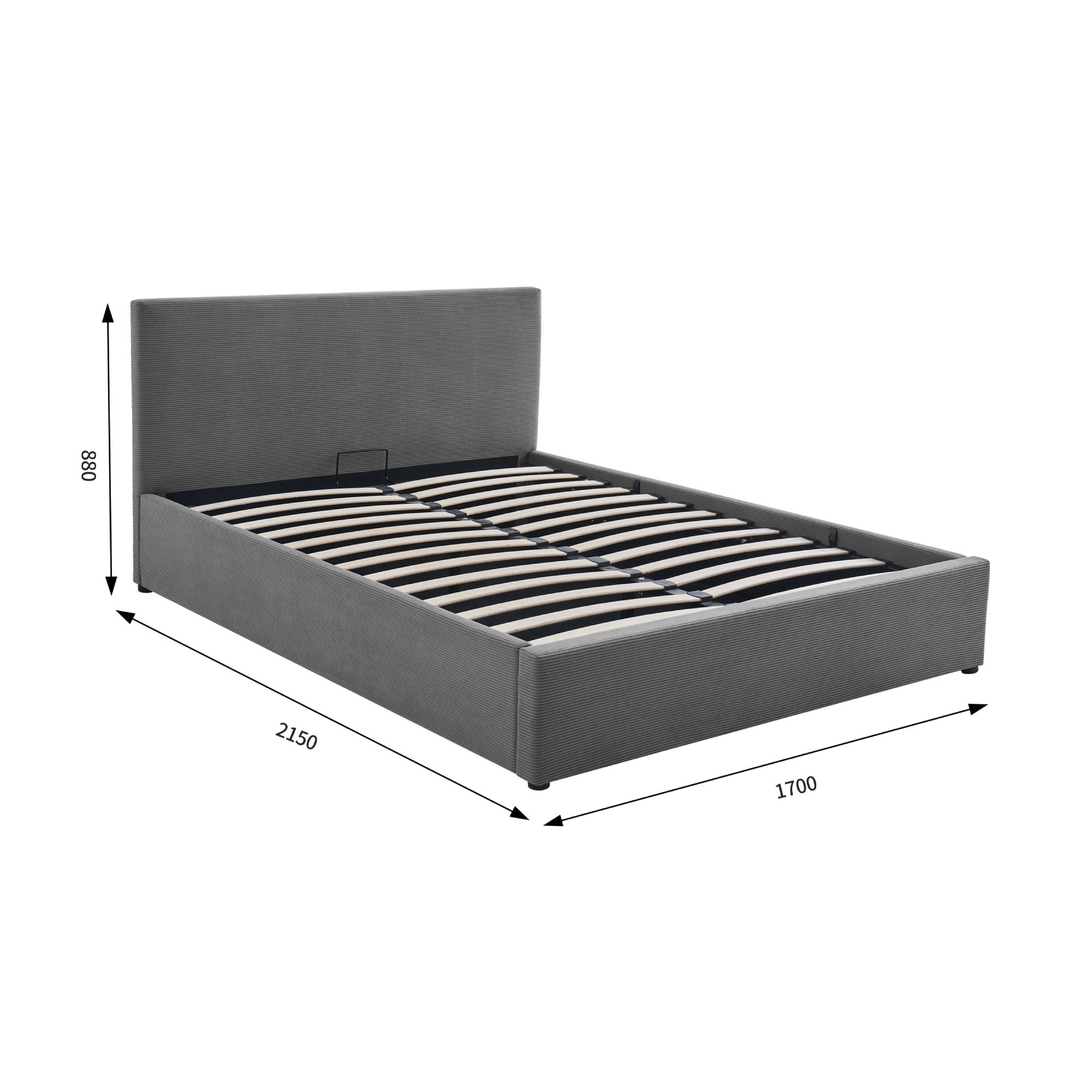 Tinali - Cama contenedor + somier de pana - Gris