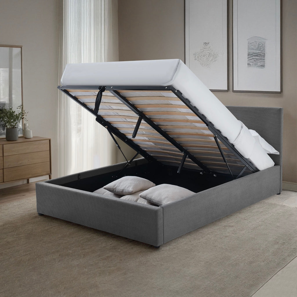 Tinali - Cama contenedor + somier de pana - Gris
