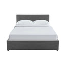 Tinali - Lit Coffre En Velours Côtelé + Sommier À Lattes - Gris