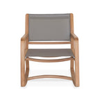 Gardena - Rocking Chair En Textilène Et Teck Massif - Gris