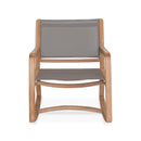 Gardena - Rocking Chair En Textilène Et Teck Massif - Gris