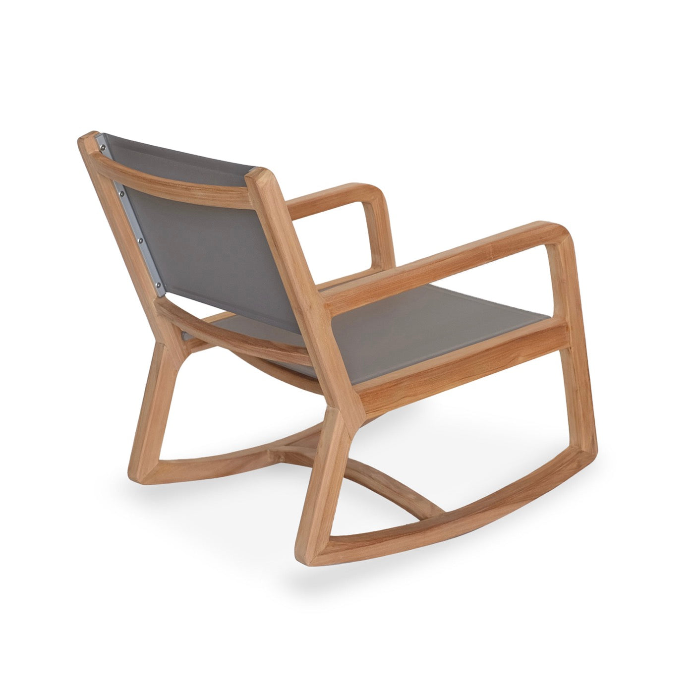 Gardena - Rocking Chair En Textilène Et Teck Massif - Gris