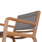 Gardena - Rocking Chair En Textilène Et Teck Massif - Gris