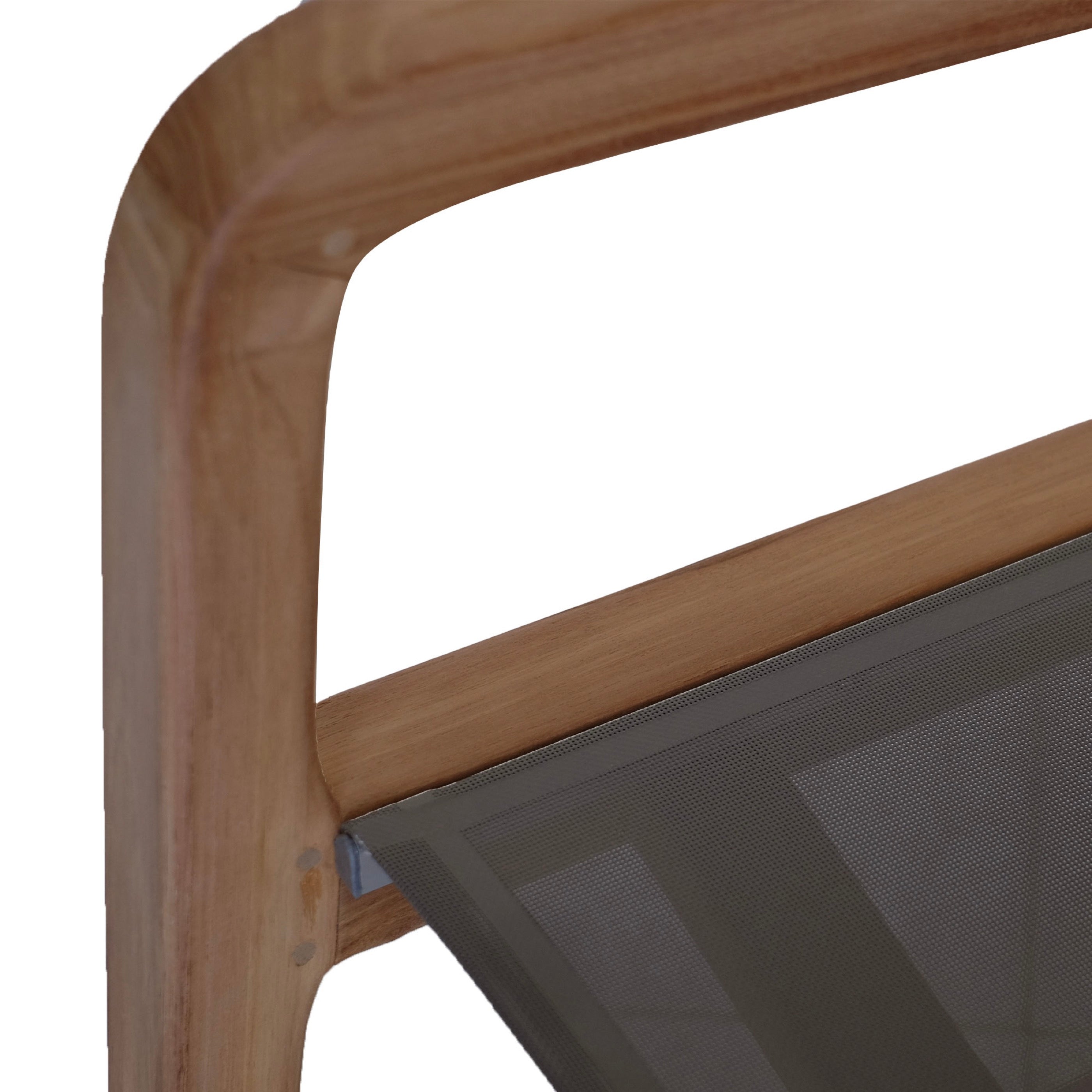 Gardena - Rocking Chair En Textilène Et Teck Massif - Gris