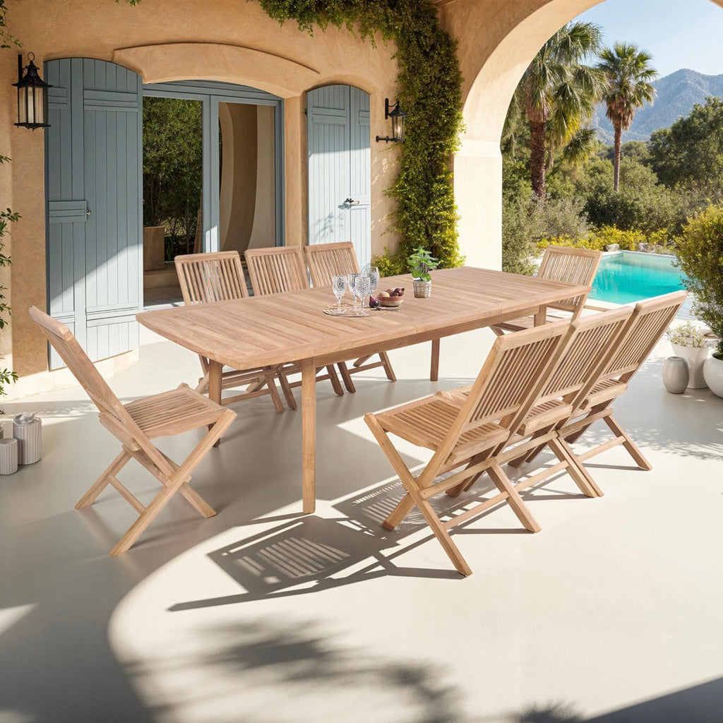 Gardena - Table De Jardin Extensible En Teck - Naturel