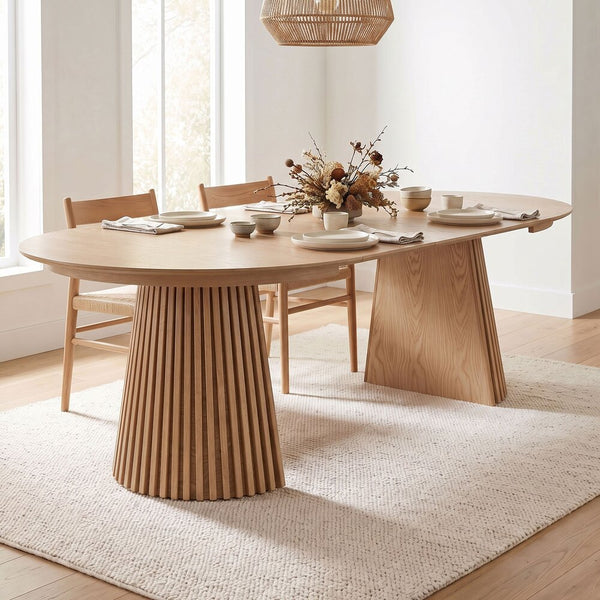 Constance - Table À Manger Ronde Extensible - Chêne