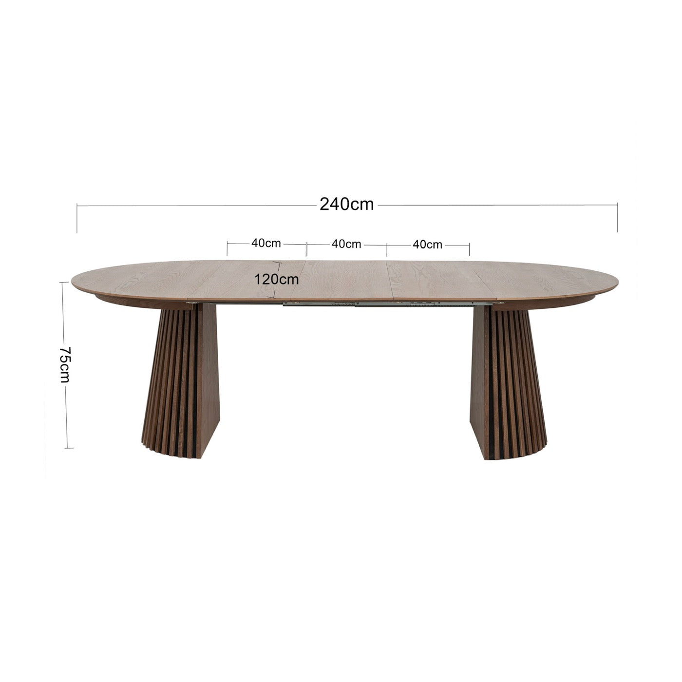 Constance - Table À Manger Ronde Extensible - Chêne Brun