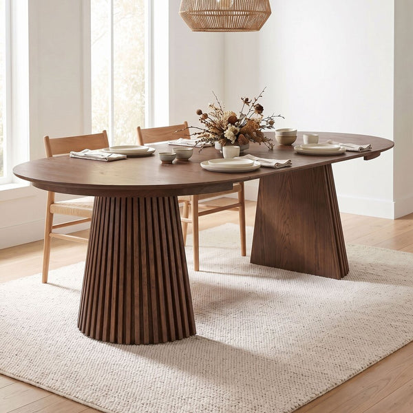 Constance - Table À Manger Ronde Extensible - Chêne Brun