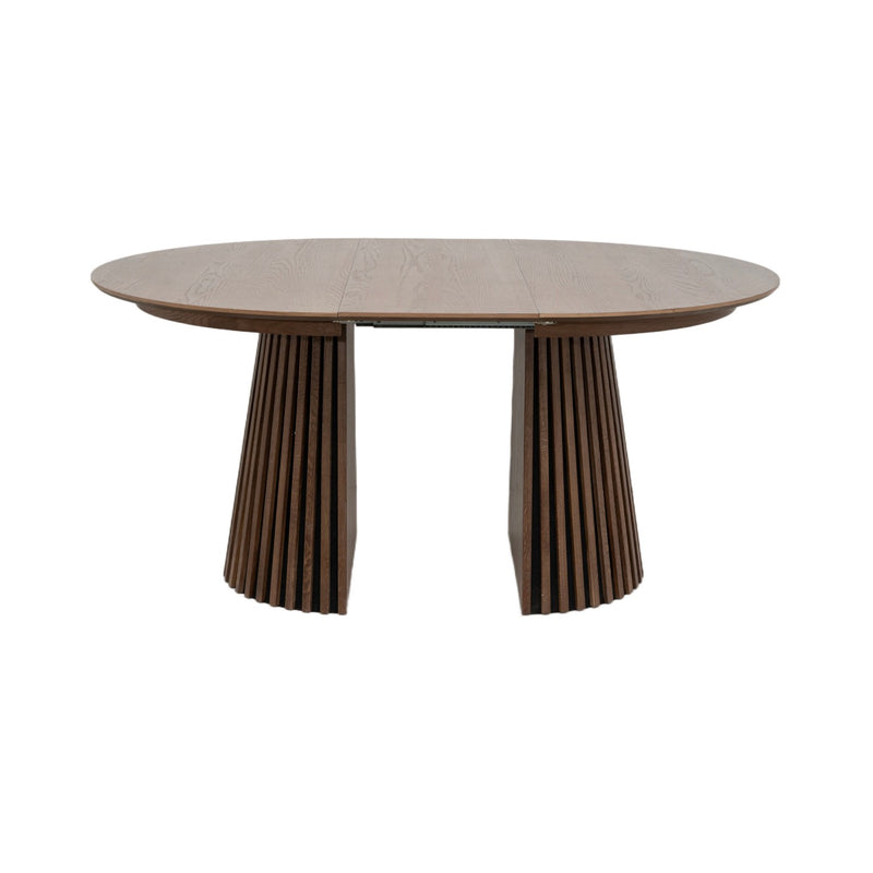 Constance - Table À Manger Ronde Extensible - Chêne Brun