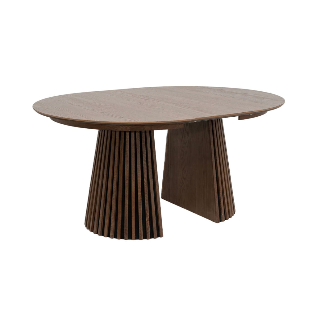 Constance - Table À Manger Ronde Extensible - Chêne Brun
