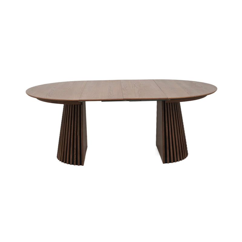 Constance - Table À Manger Ronde Extensible - Chêne Brun