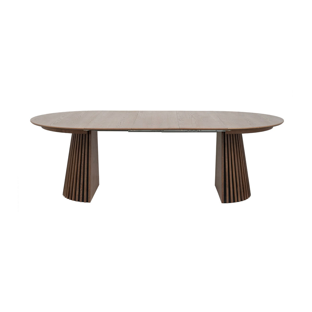 Constance - Table À Manger Ronde Extensible - Chêne Brun