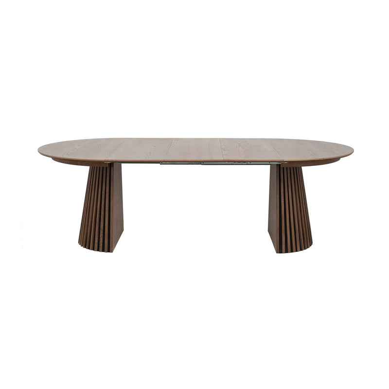 Constance - Table À Manger Ronde Extensible - Chêne Brun