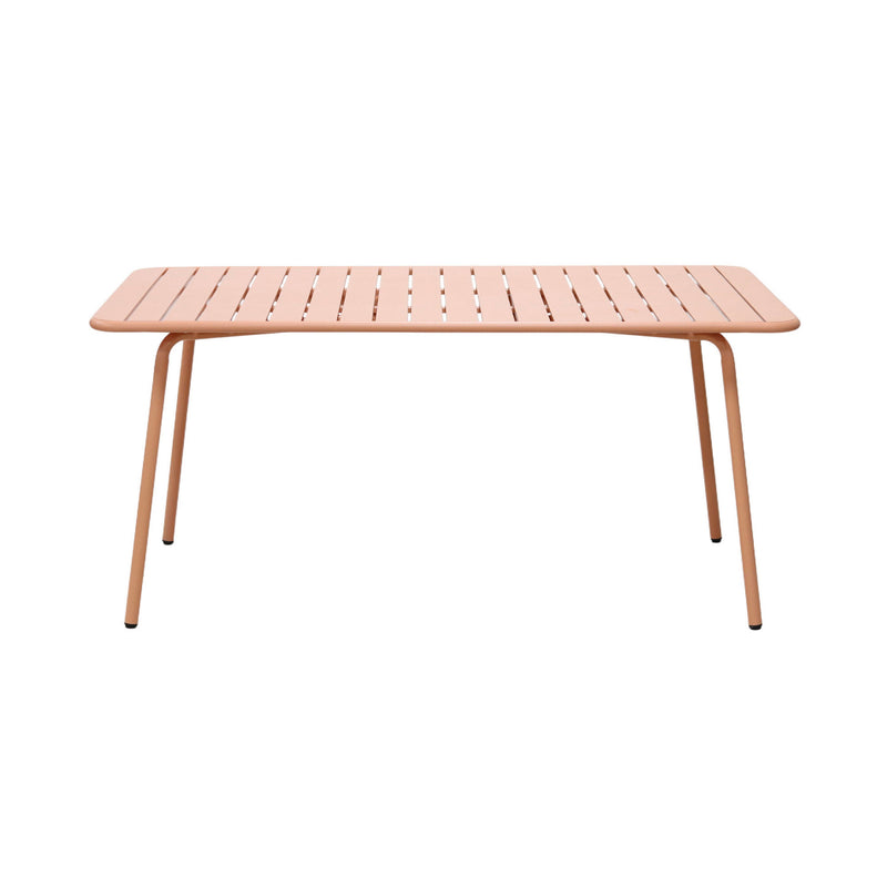 Baca - Ensemble Table De Jardin + 4 Chaises Rondes En Métal - Terracotta
