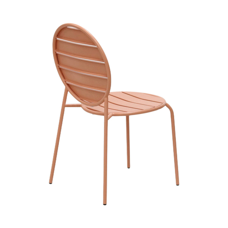 Baca - Ensemble Table De Jardin + 4 Chaises Rondes En Métal - Terracotta