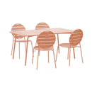 Baca - Ensemble Table De Jardin + 4 Chaises Rondes En Métal - Terracotta