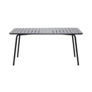 Baca - Ensemble Table De Jardin + 4 Chaises Rondes En Métal - Gris