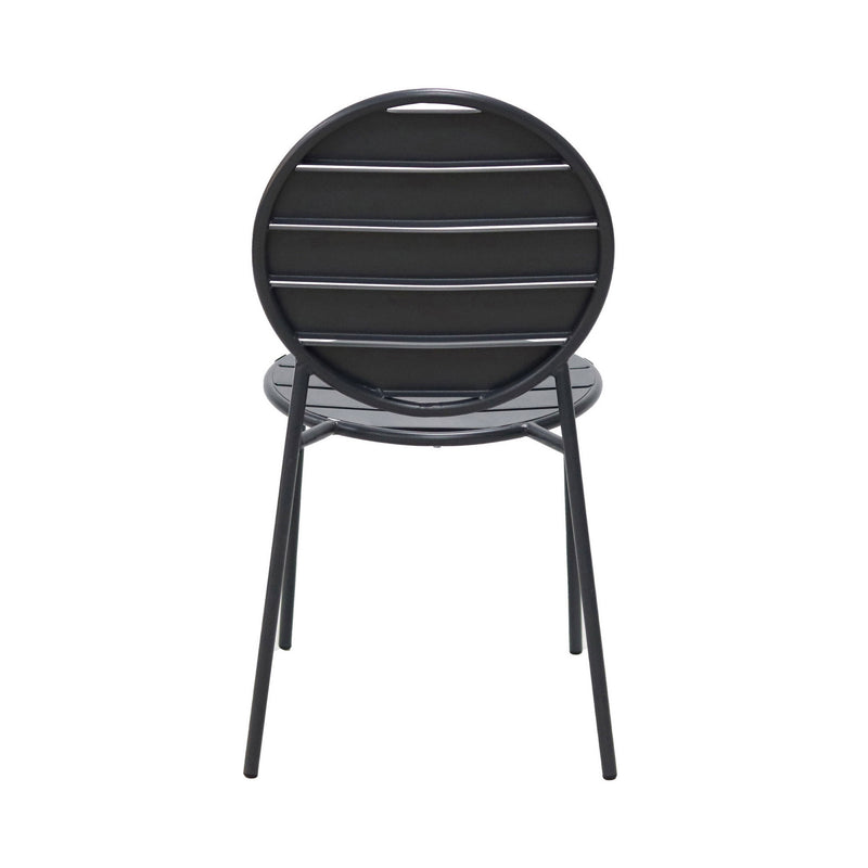 Baca - Ensemble Table De Jardin + 4 Chaises Rondes En Métal - Gris