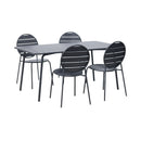 Baca - Ensemble Table De Jardin + 4 Chaises Rondes En Métal - Gris