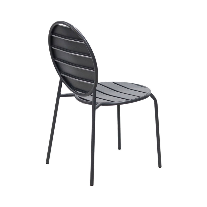 Baca - Table + 4 Chaises + 2 Fauteuils Ronds En Métal - Gris
