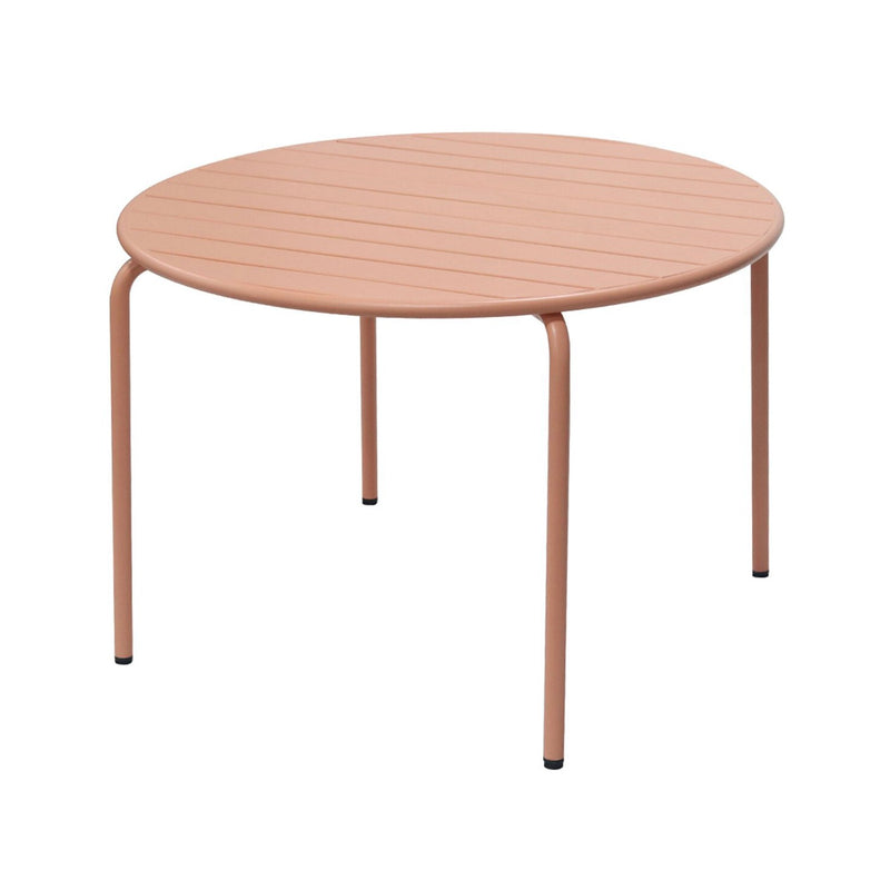 Baca - Ensemble Table + 4 Chaises Rondes En Métal - Terracotta
