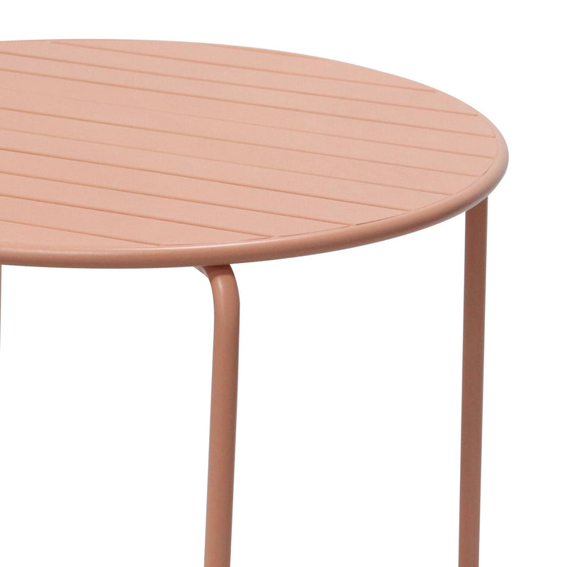 Baca - Ensemble Table + 4 Chaises Rondes En Métal - Terracotta