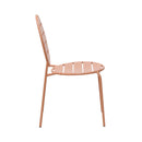 Baca - Ensemble Table + 4 Chaises Rondes En Métal - Terracotta