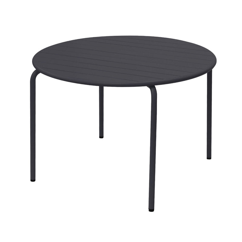 Baca - Ensemble Table + 4 Chaises Rondes En Métal - Gris