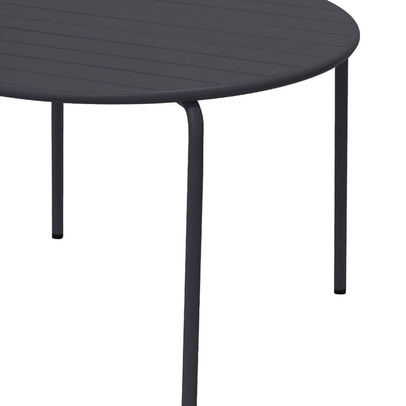 Baca - Ensemble Table + 4 Chaises Rondes En Métal - Gris