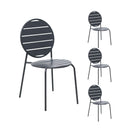 Baca - Ensemble Table + 4 Chaises Rondes En Métal - Gris
