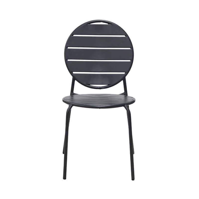 Baca - Ensemble Table + 4 Chaises Rondes En Métal - Gris