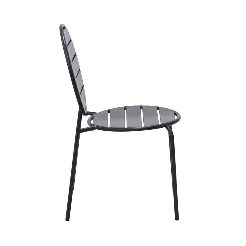 Baca - Ensemble Table + 4 Chaises Rondes En Métal - Gris