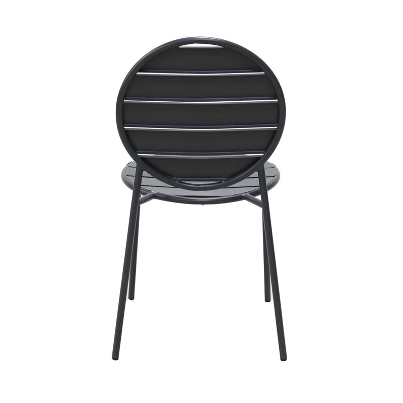 Baca - Ensemble Table + 4 Chaises Rondes En Métal - Gris