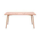 Baca - Table De Jardin + 4 Fauteuils Empilables En Métal - Terracotta