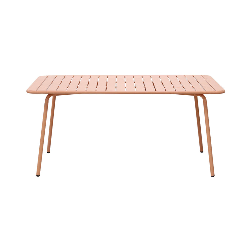 Baca - Table De Jardin + 4 Fauteuils Empilables En Métal - Terracotta