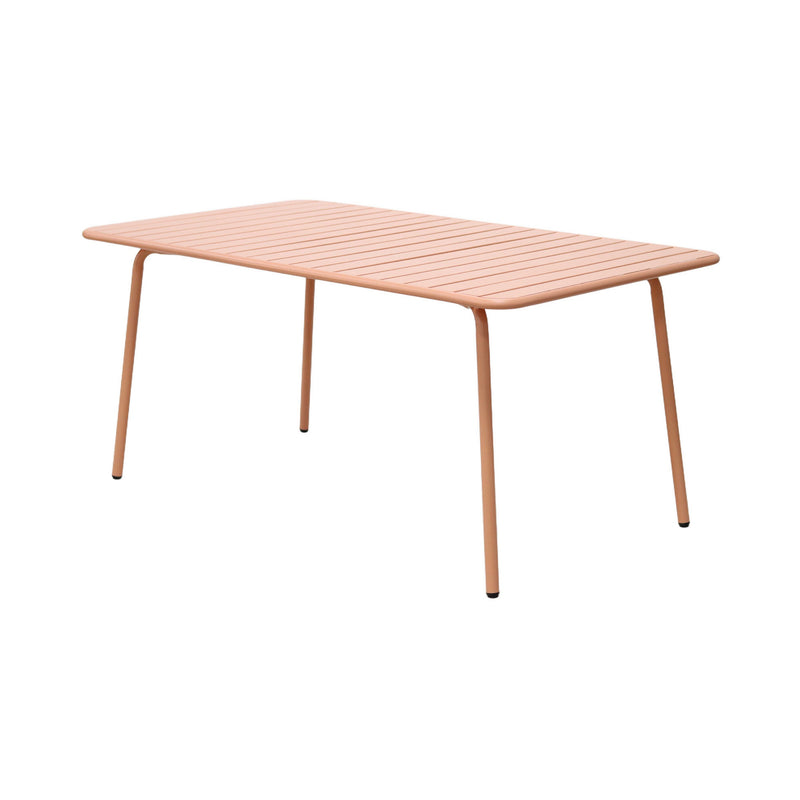 Baca - Table De Jardin + 4 Fauteuils Empilables En Métal - Terracotta