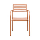 Baca - Table De Jardin + 4 Fauteuils Empilables En Métal - Terracotta